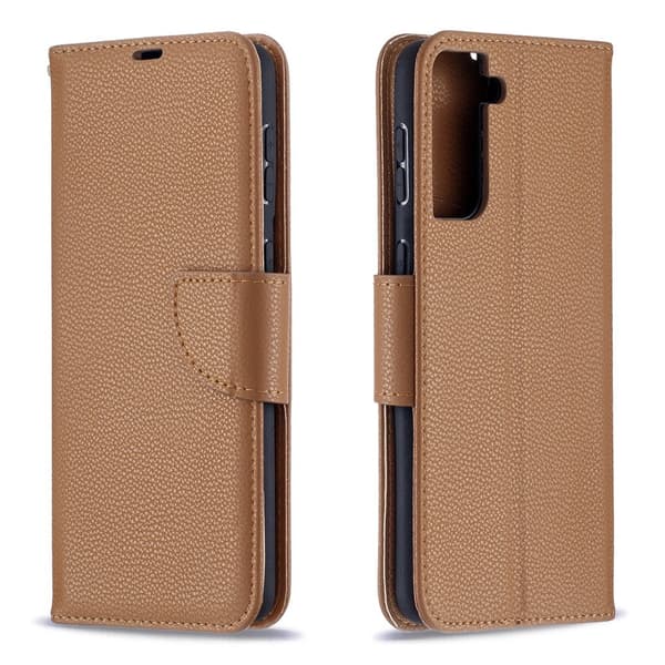Samsung Galaxy S21 Plus - Litchi Shark Fodral - Brun