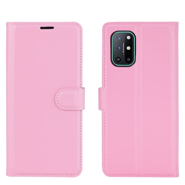 OnePlus 8T / 8T+ - Litchi Läder Fodral - Ljus Rosa