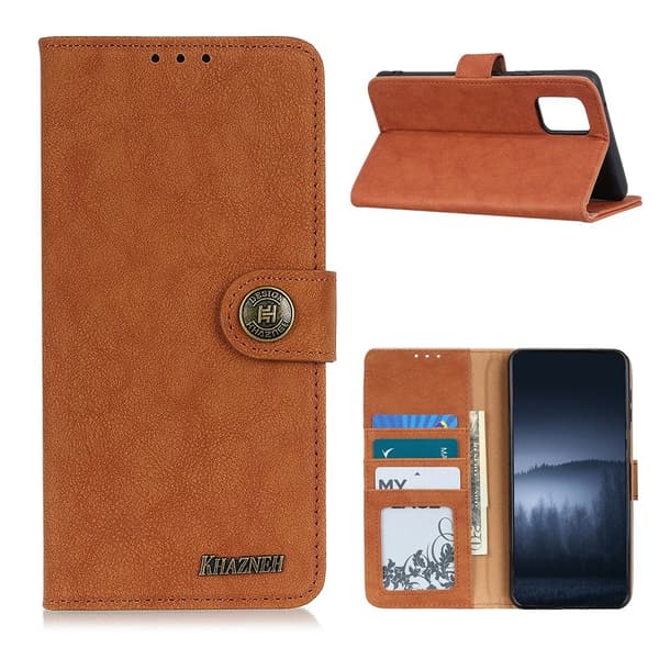 Xiaomi Mi 10T / 10T Pro - KHAZNEH Retro Split Läder Fodral - Brun