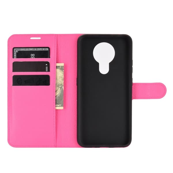 Nokia 3.4 - Litchi Läder Fodral - Rosa