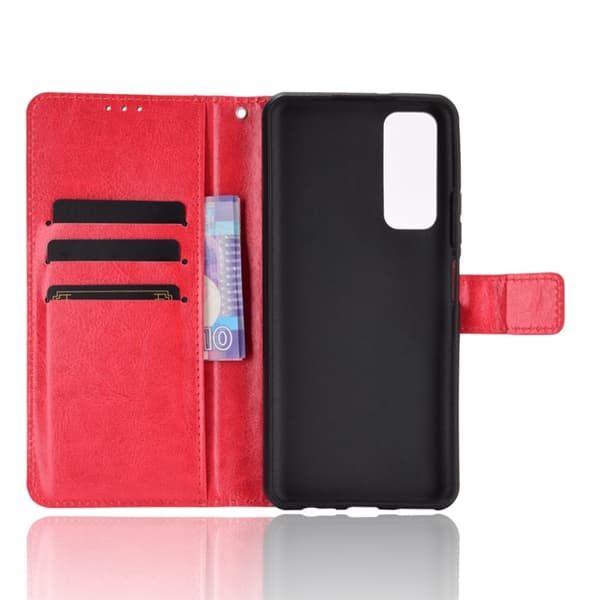 Huawei P Smart (2021) - Crazy Horse Fodral - Röd