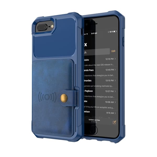 iPhone 6/6S/7/8 Plus - Skal Med Magnetiskt Plånbok - Blå