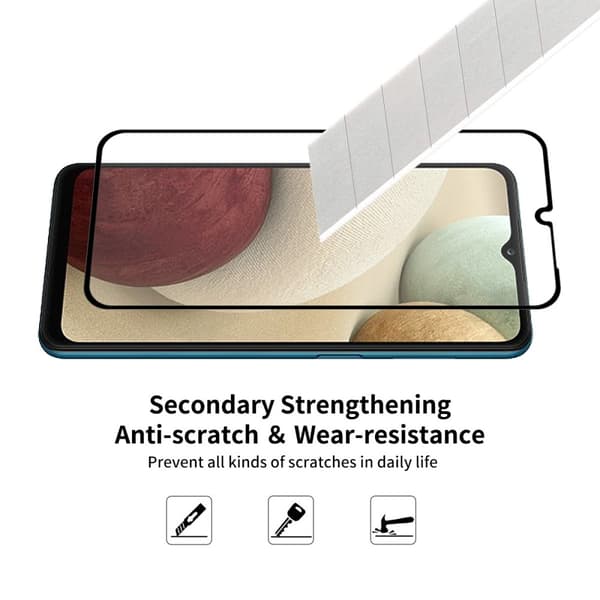 Samsung Galaxy A12 - HAT PRINCE Heltäckande Skärmskydd I Härdat Glas