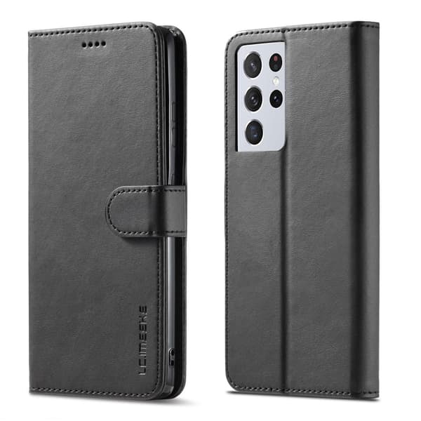 Samsung Galaxy S21 Ultra - LC.IMEEKE Läder Fodral - Svart