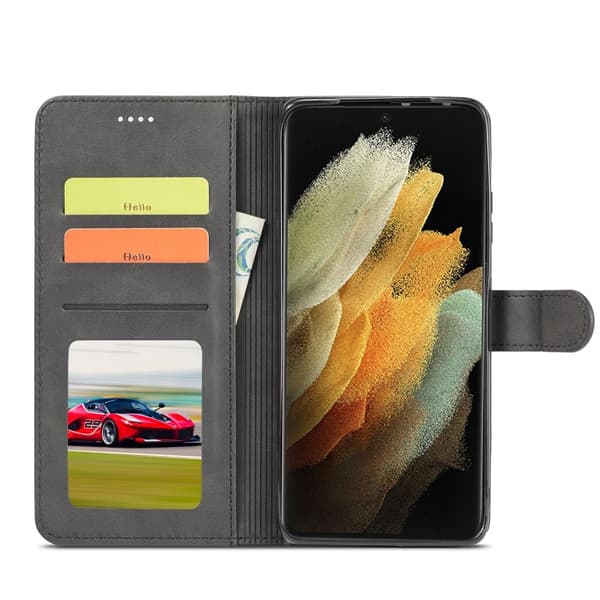 Samsung Galaxy S21 Ultra - LC.IMEEKE Läder Fodral - Svart