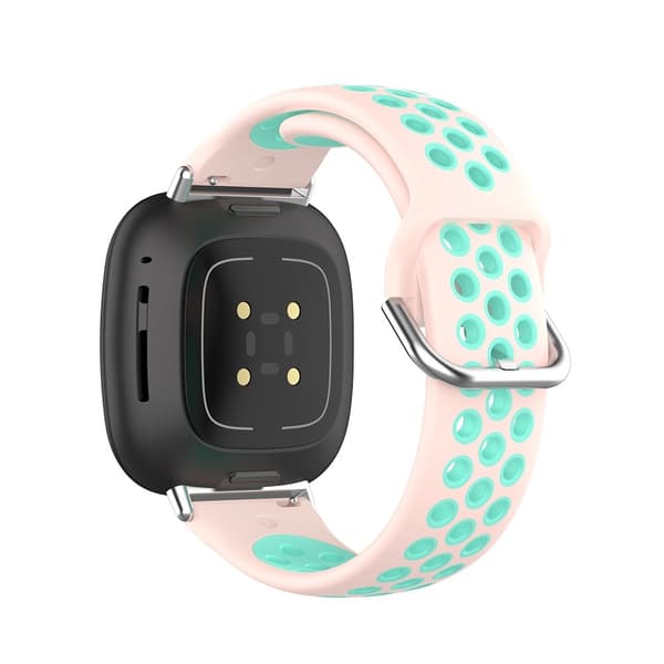 Silikon Träningsarmband Armband Versa 3/Fitbit Sense - Ljus Rosa/Teal