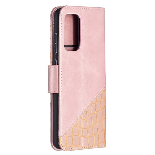 Samsung Galaxy A72 - Krokodil Läder Fodral - Roséguld