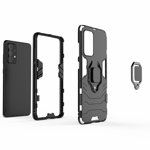 Samsung Galaxy A52 / A52s - Hybrid Ring Skal - Svart