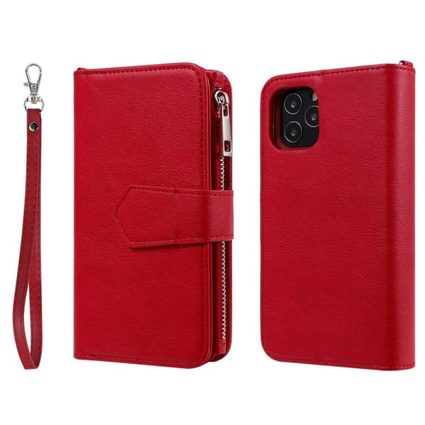 iPhone 12 / 12 Pro - 2in1 Magnet Skal / Plånboksfodral - Röd