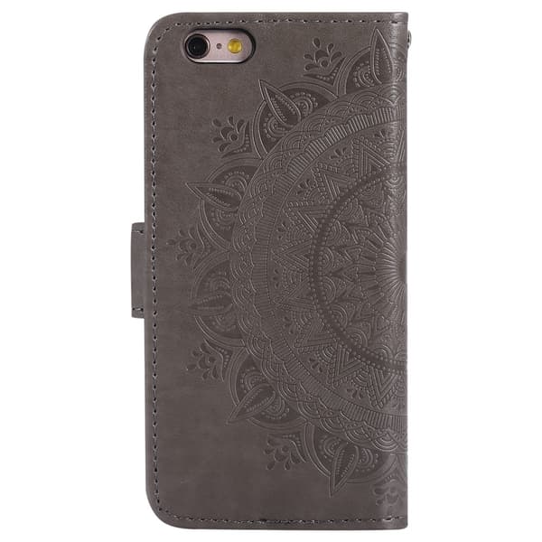 iPhone 6/6S Plus - Mandala Läder Fodral - Grå