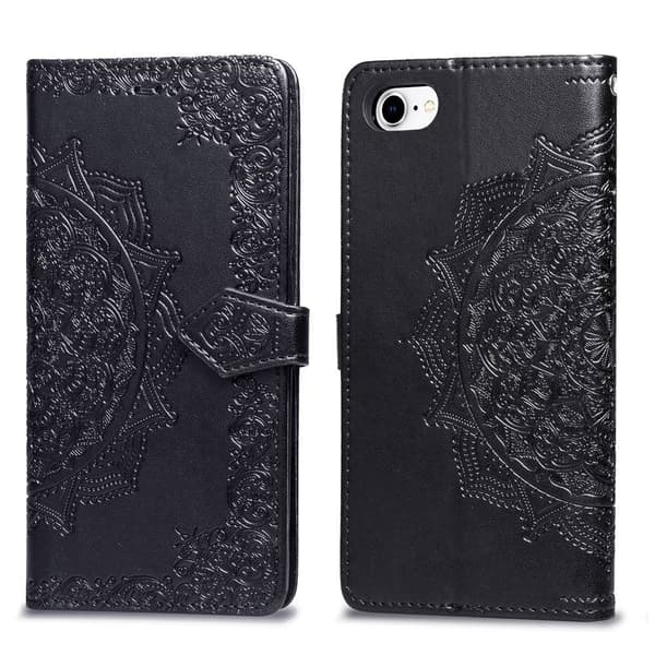 iPhone 7/8/SE (2020/2022) - Mandala Läder Fodral - Svart