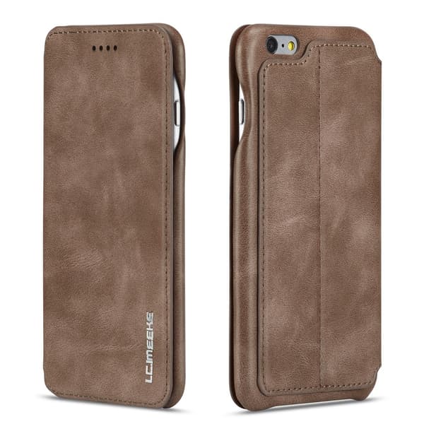 iPhone 6/6S - LC.IMEEKE Retro Läder Fodral - Brun