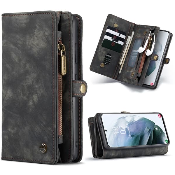Samsung Galaxy S21 Ultra - CASEME 2-i-1 Multifunktionellt Plånboksfodral - Svart