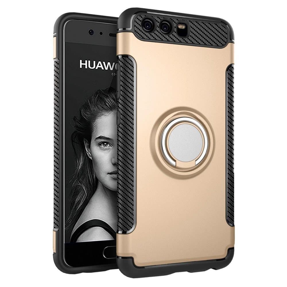 Huawei P10 Plus - Armour Ring Skal - Guld