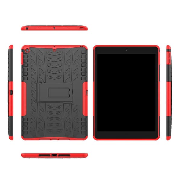 iPad 10.2 2019/2020/2021 Skal Rugged Kickstand Armor Röd