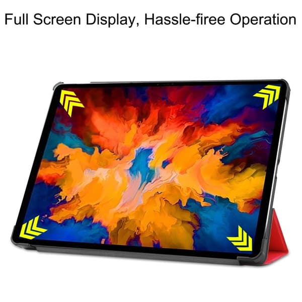 Lenovo Tab P11 Pro - Tri-Fold Läder Fodral - Röd