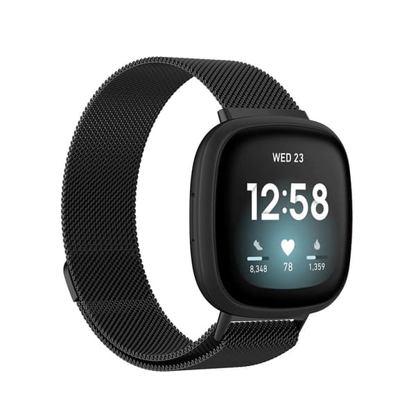 Milanese Loop Metall Armband Fitbit Versa 3/Fitbit Sense - Svart