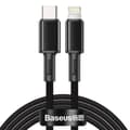 Miniatyrbild 1 av 5: BASEUS 2m 20W PD Type-C - Lightning Flätad Nylon Kabel - Svart