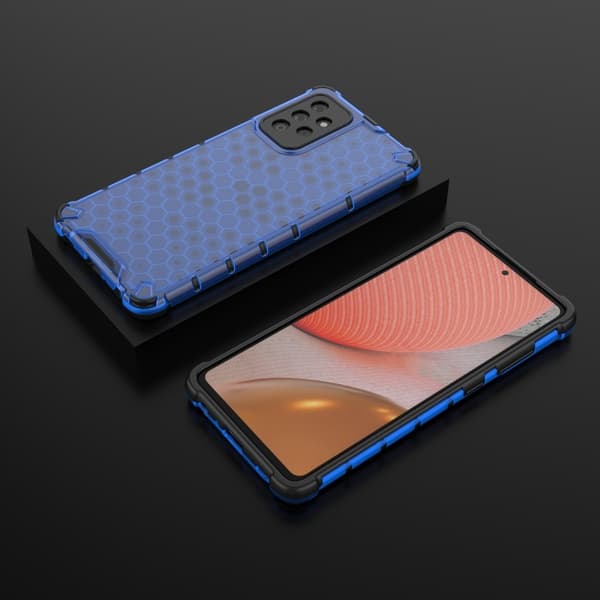 Samsung Galaxy A72 - Armor Honeycomb Textur Skal - Blå