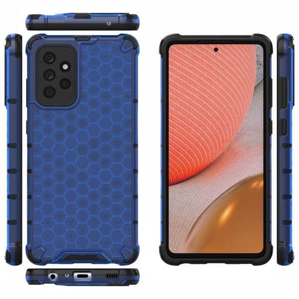 Samsung Galaxy A72 - Armor Honeycomb Textur Skal - Blå