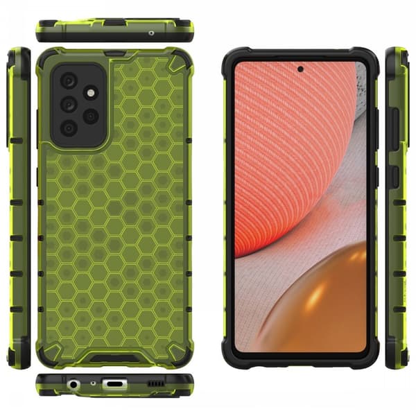 Samsung Galaxy A72 - Armor Honeycomb Textur Skal - Grön