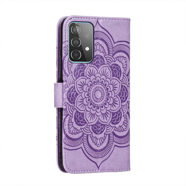 Samsung Galaxy A52 / A52s - Mandala Läder Fodral - Lila