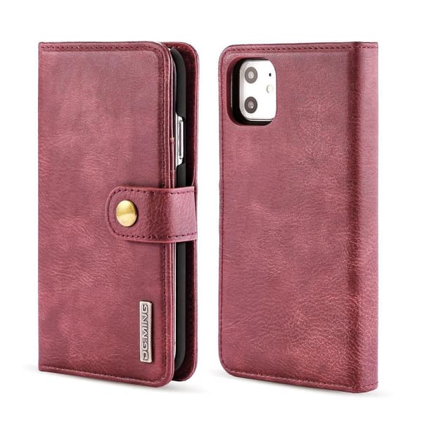 iPhone 11 - DG.MING Plånboksfodral/Magnet Skal - Vinröd