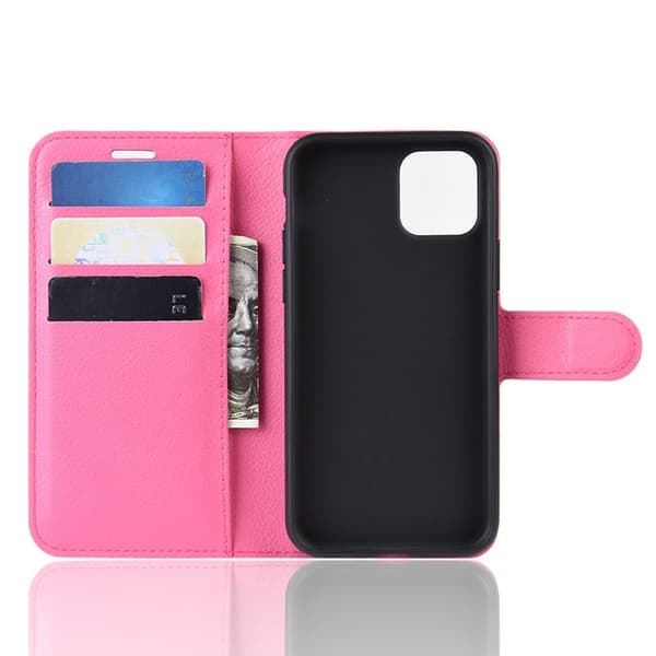 iPhone 11 Pro - Litchi Plånboksfodral - Rosa