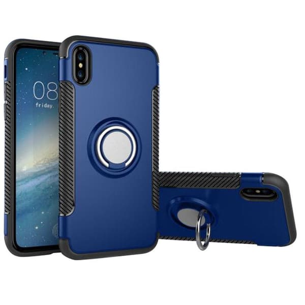 iPhone Xs Max - Armour Ring Skal - Mörk Blå