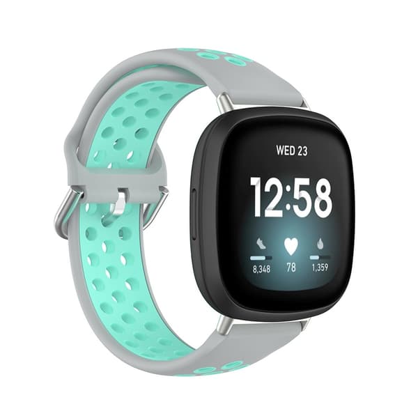 Silikon Träningsarmband Armband Versa 3/Fitbit Sense - Grå/Teal
