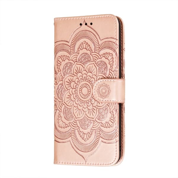 Samsung Galaxy A52 / A52s - Mandala Läder Fodral - Roséguld