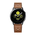 Miniatyrbild 2 av 5: Äkta Läder Armband För Smartwatch - Brun (20 mm)