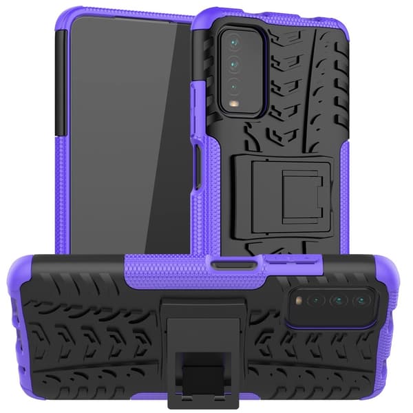 Xiaomi Redmi 9T - Ultimata Stöttåliga Skalet med Stöd - Lila