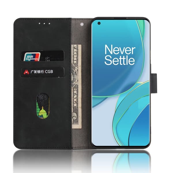 OnePlus 9 - Silkeslent Läder Fodral - Svart