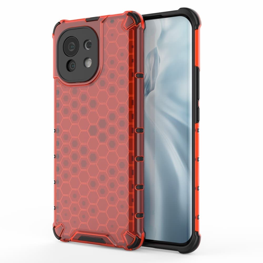 Xiaomi Mi 11 - Armor Honeycomb Textur Skal - Röd