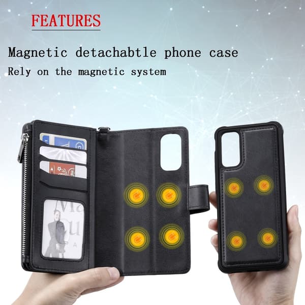 Samsung S20 - 2in1 Magnet Skal / Plånboksfodral - Svart