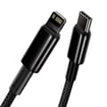 Miniatyrbild 3 av 5: Baseus Tungsten 1m 20W PD USB-C - Lightning Flätad Nylon Kabel - Svart