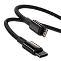 Miniatyrbild 4 av 5: Baseus Tungsten 1m 20W PD USB-C - Lightning Flätad Nylon Kabel - Svart