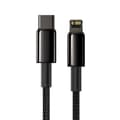 Miniatyrbild 2 av 5: Baseus Tungsten 1m 20W PD USB-C - Lightning Flätad Nylon Kabel - Svart