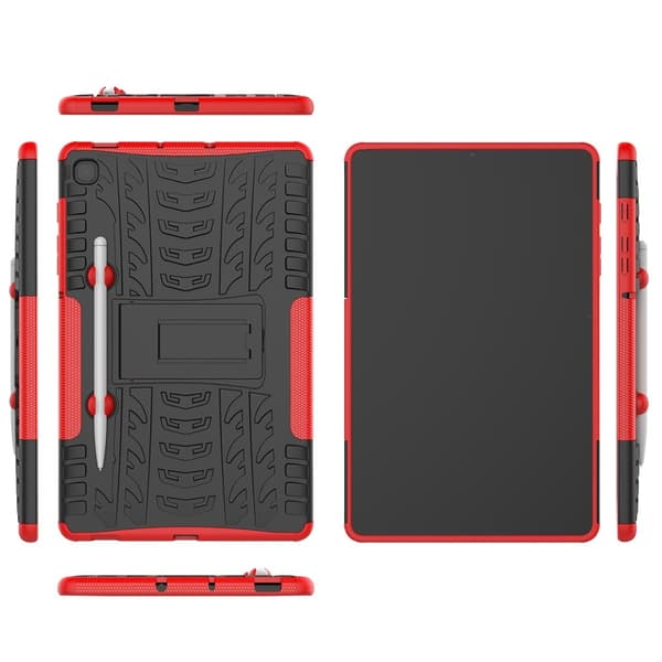 Samsung Galaxy Tab S6 Lite Skal Rugged Kickstand Armor Röd