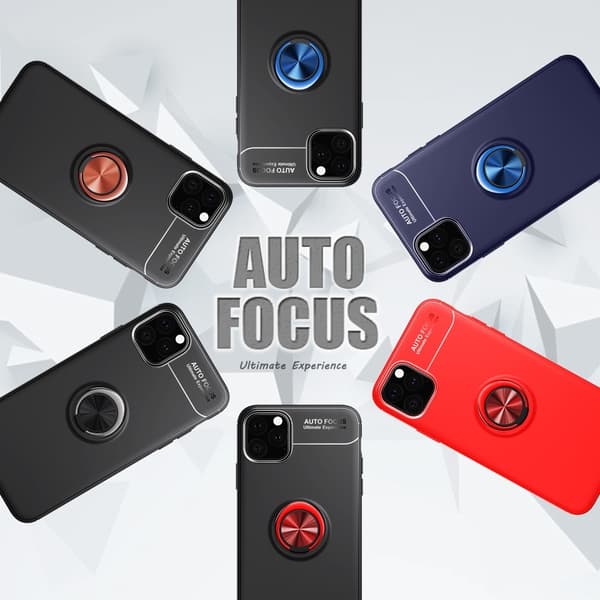 iPhone 11 Pro Max - Ring Skal - Funkar med magnethållare - Svart/Blå