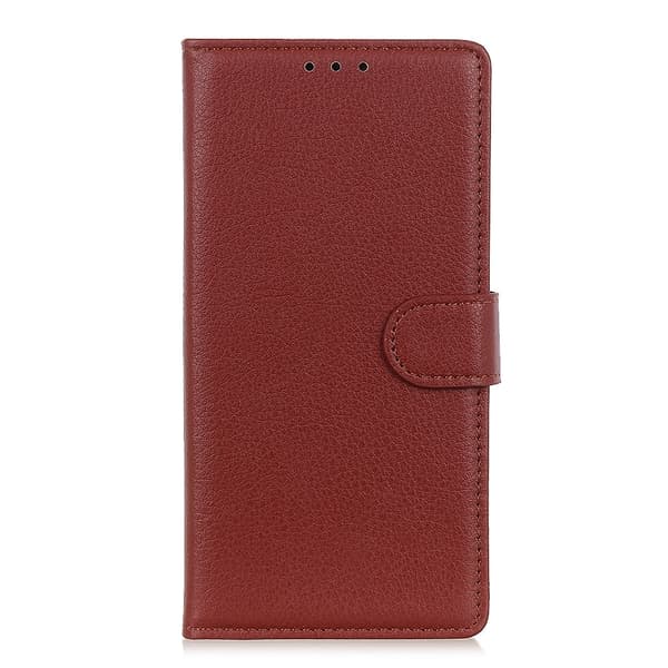 iPhone 11 Pro Max - Plånboksfodral Litchi - Brun