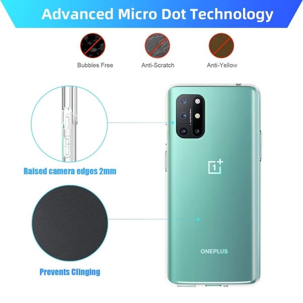 OnePlus 8T / 8T+ - Transparent TPU Skal