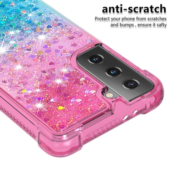 Samsung Galaxy S21 - Shockproof Quicksand Skal - Rosa/Blå