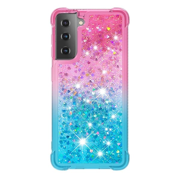Samsung Galaxy S21 - Shockproof Quicksand Skal - Rosa/Blå
