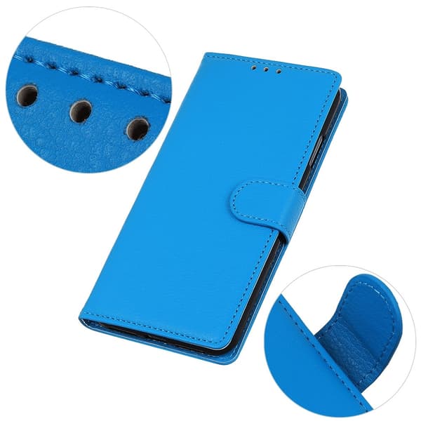 OnePlus 9 - Litchi Läder Fodral - Blå