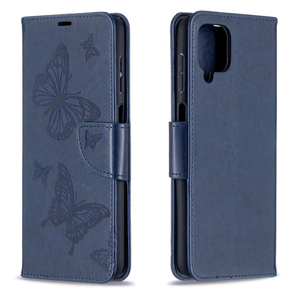 Samsung Galaxy A12 - Butterfly Plånboksfodral - Blå