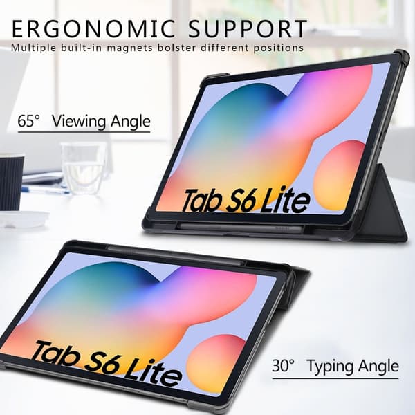 Samsung Galaxy Tab S6 Lite Fodral  Bumper Tri-Fold Svart