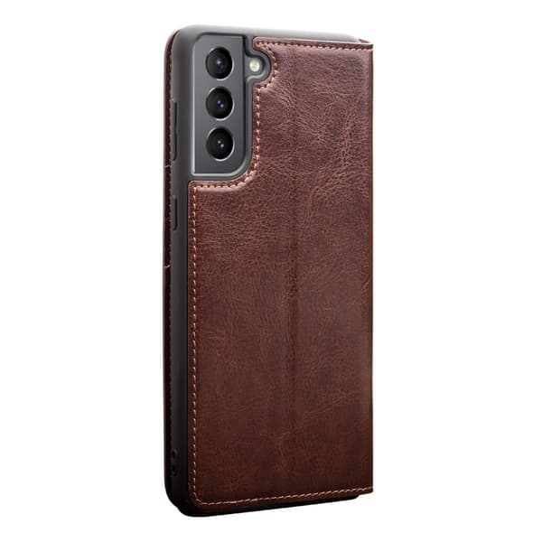 Samsung Galaxy S21 Etui Ægte Læder Brun