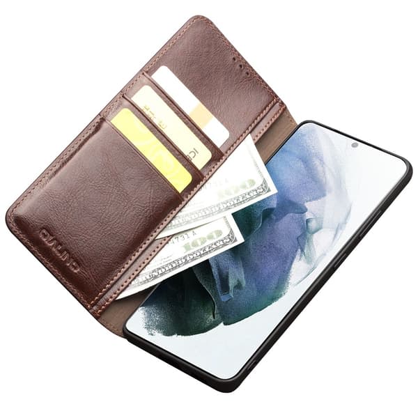 Samsung Galaxy S21 Etui Ægte Læder Brun
